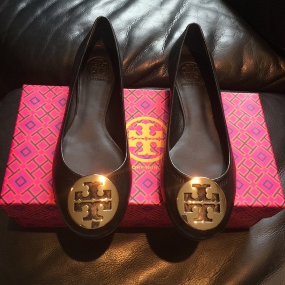 Black Tory Burch Riva Flats